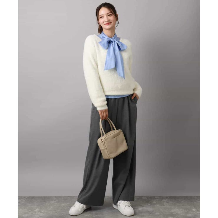 ボウタイ付きスタンドネックコットンブラウス/洗える | MK MICHEL KLEIN | 詳細画像24 