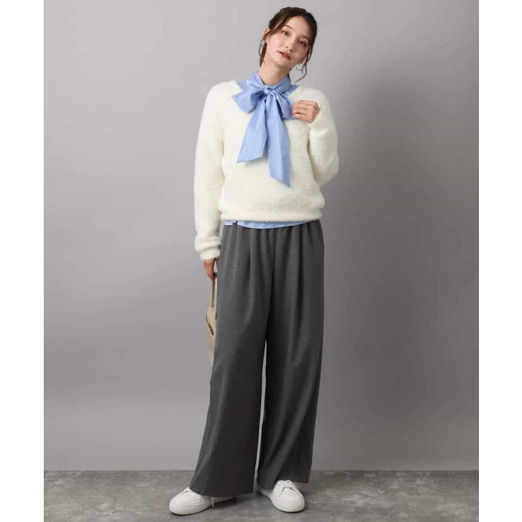 ボウタイ付きスタンドネックコットンブラウス/洗える | MK MICHEL KLEIN | 詳細画像25 