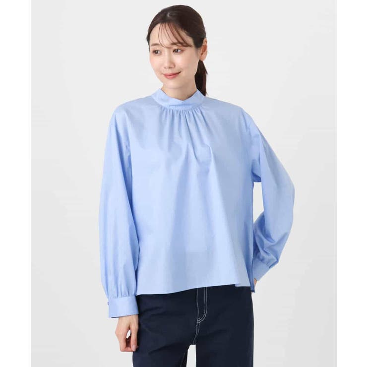 ボウタイ付きスタンドネックコットンブラウス/洗える | MK MICHEL KLEIN | 詳細画像31 