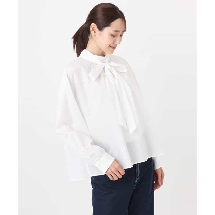 ボウタイ付きスタンドネックコットンブラウス/洗える | MK MICHEL KLEIN | 詳細画像41 