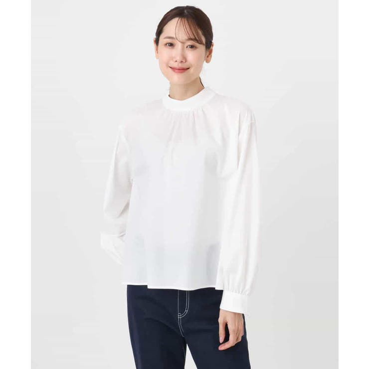 ボウタイ付きスタンドネックコットンブラウス/洗える | MK MICHEL KLEIN | 詳細画像42 