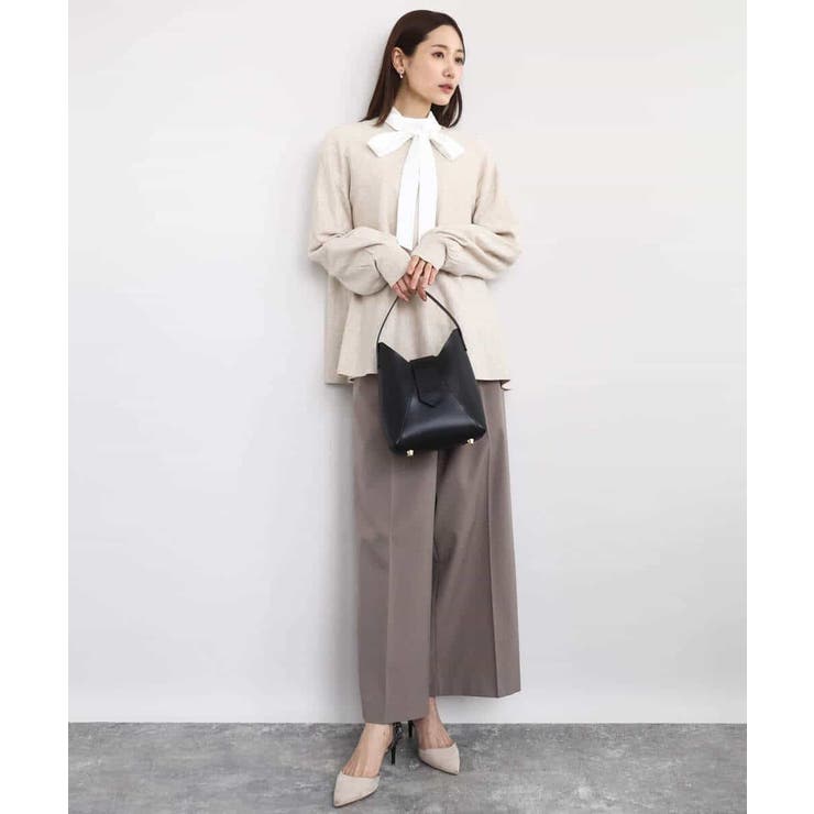 ボウタイ付きスタンドネックコットンブラウス/洗える | MK MICHEL KLEIN | 詳細画像7 