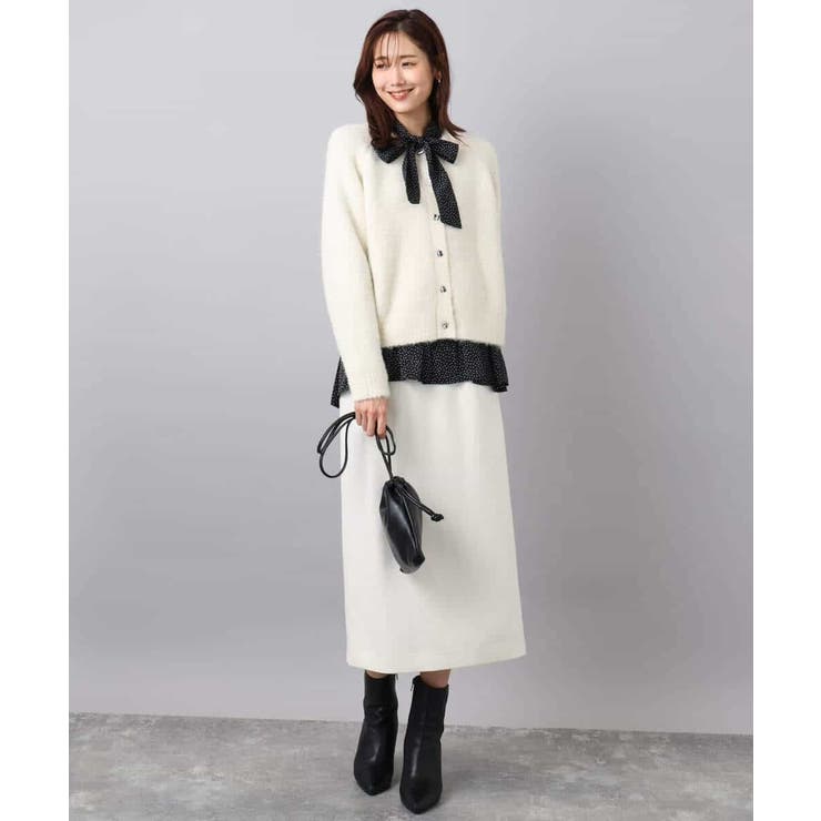 パウダーサテン ボウタイブラウス/洗える | MK MICHEL KLEIN | 詳細画像21 