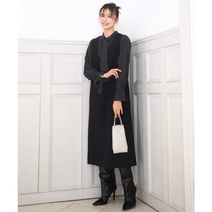 パウダーサテン ボウタイブラウス/洗える | MK MICHEL KLEIN | 詳細画像26 