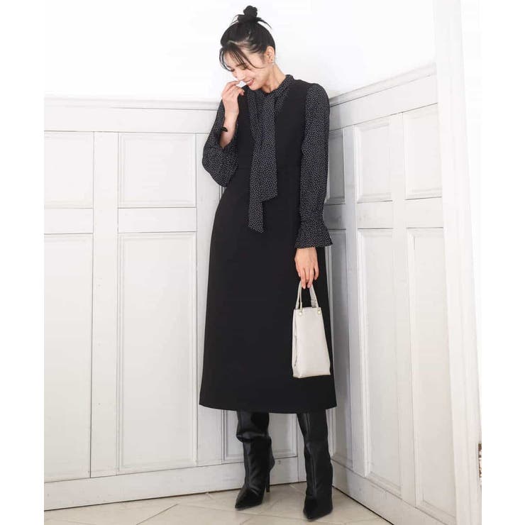 パウダーサテン ボウタイブラウス/洗える | MK MICHEL KLEIN | 詳細画像27 