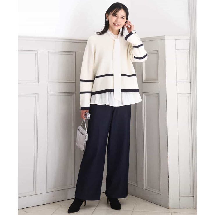 パウダーサテン ボウタイブラウス/洗える | MK MICHEL KLEIN | 詳細画像33 