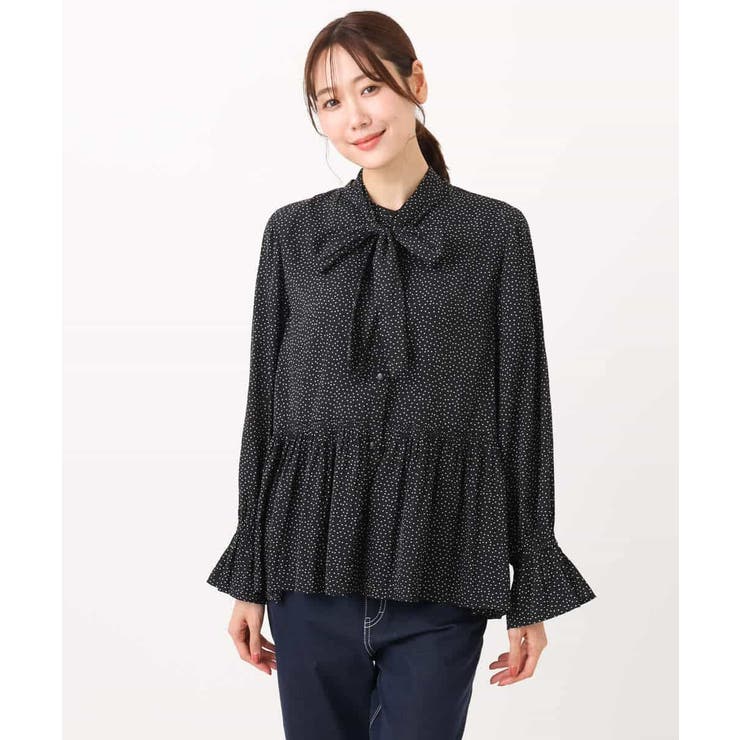 パウダーサテン ボウタイブラウス/洗える | MK MICHEL KLEIN | 詳細画像43 