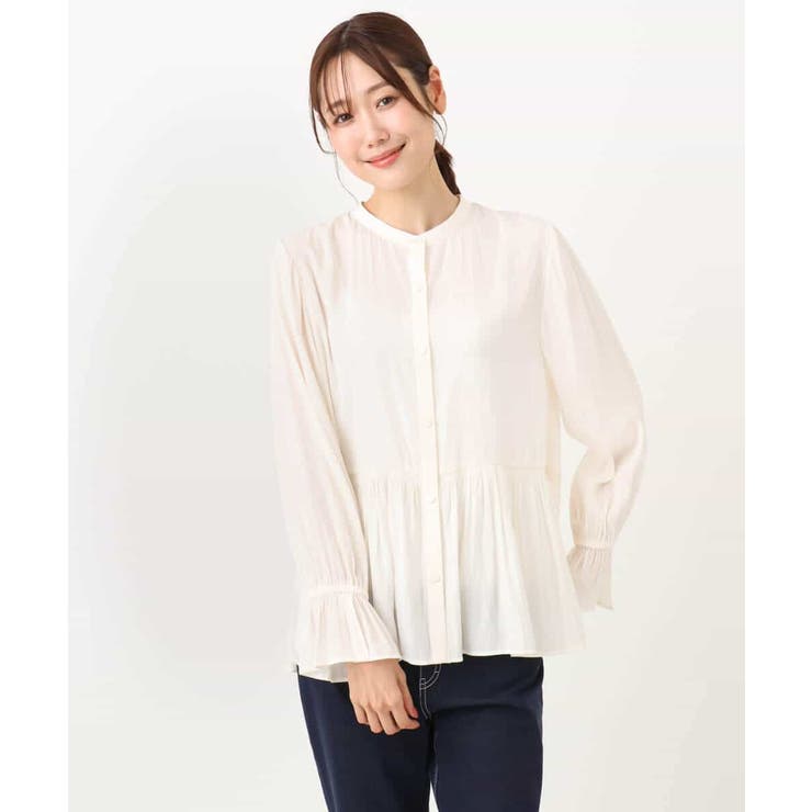 パウダーサテン ボウタイブラウス/洗える | MK MICHEL KLEIN | 詳細画像48 