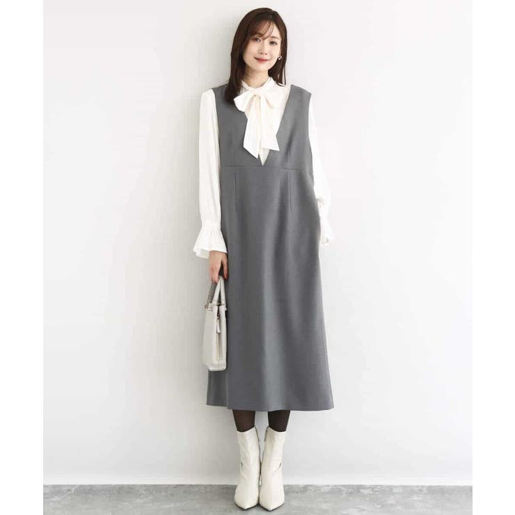 パウダーサテン ボウタイブラウス/洗える | MK MICHEL KLEIN | 詳細画像6 