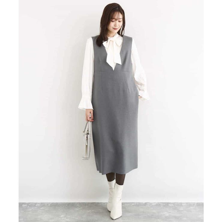 パウダーサテン ボウタイブラウス/洗える | MK MICHEL KLEIN | 詳細画像9 