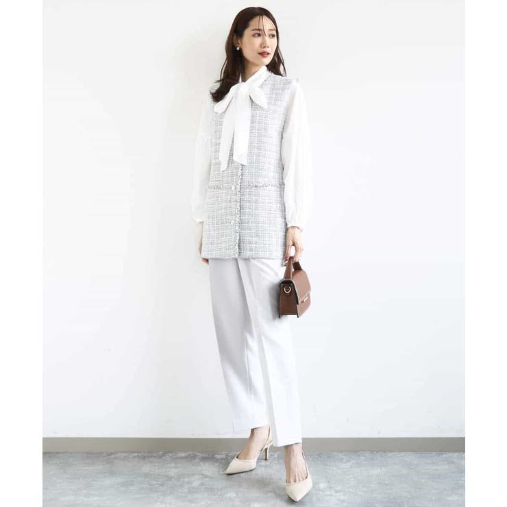 ボウ付きバンドカラーブラウス/洗える | MK MICHEL KLEIN | 詳細画像16 