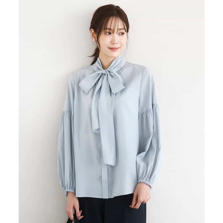 ボウ付きバンドカラーブラウス/洗える | MK MICHEL KLEIN | 詳細画像29 