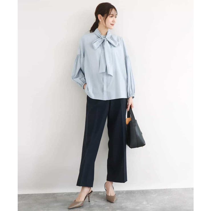 ボウ付きバンドカラーブラウス/洗える | MK MICHEL KLEIN | 詳細画像30 