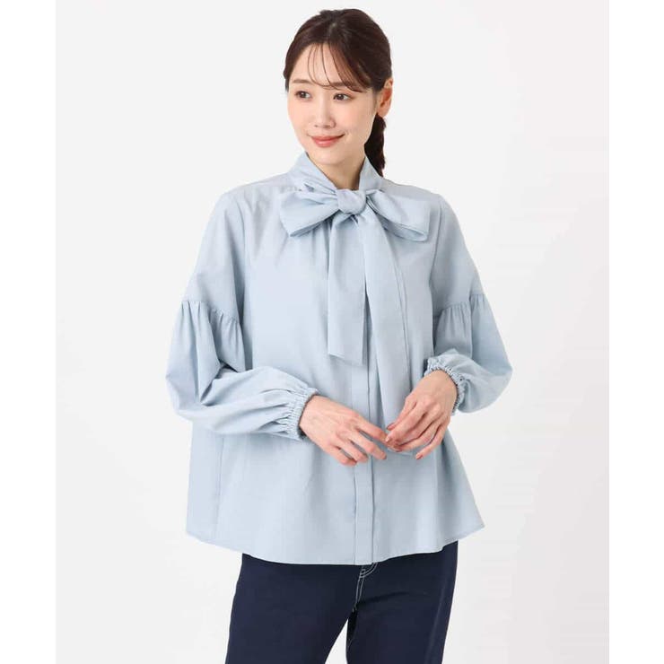 ボウ付きバンドカラーブラウス/洗える | MK MICHEL KLEIN | 詳細画像45 