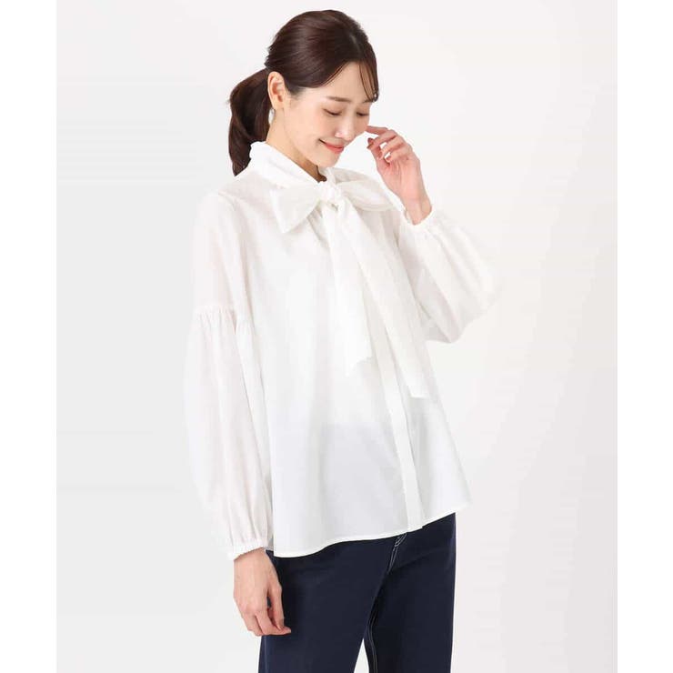 ボウ付きバンドカラーブラウス/洗える | MK MICHEL KLEIN | 詳細画像59 