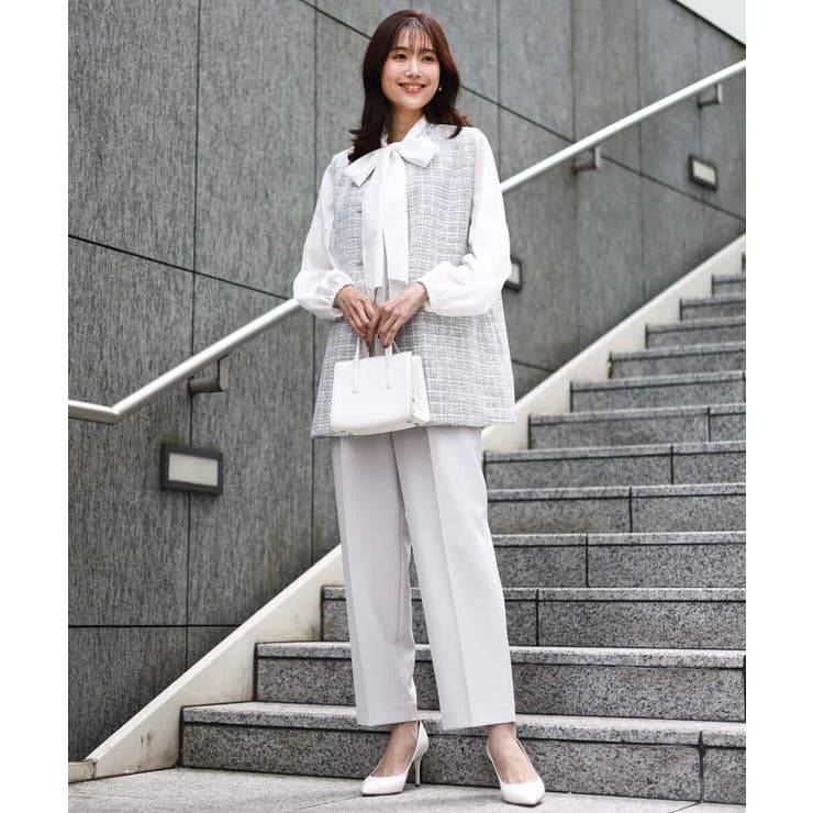 ボウ付きバンドカラーブラウス/洗える | MK MICHEL KLEIN | 詳細画像6 