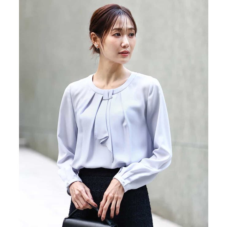 ライトブルー | マルチwayボウタイブラウス/洗える | MK MICHEL KLEIN