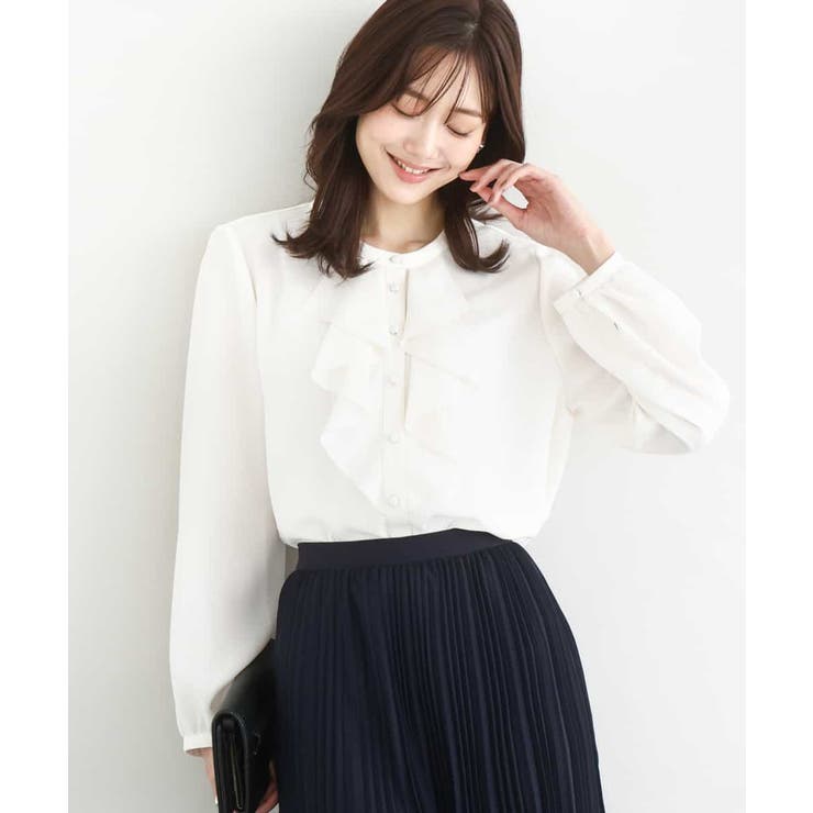 ラッフルフリルブラウス/洗える | MK MICHEL KLEIN | 詳細画像1 