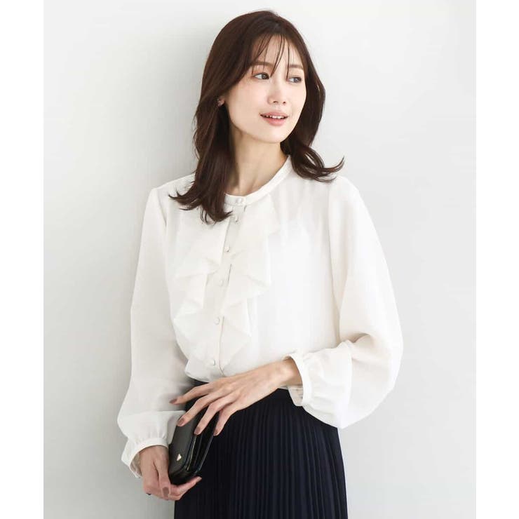 ラッフルフリルブラウス/洗える | MK MICHEL KLEIN | 詳細画像2 