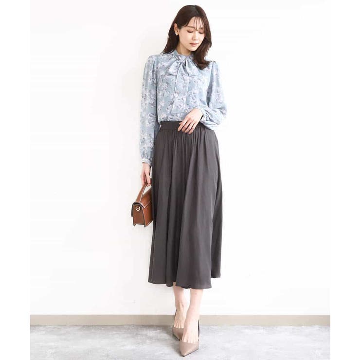 ボウタイ付き花柄シフォンブラウス/洗える | MK MICHEL KLEIN | 詳細画像15 