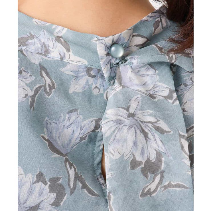 ボウタイ付き花柄シフォンブラウス/洗える | MK MICHEL KLEIN | 詳細画像19 