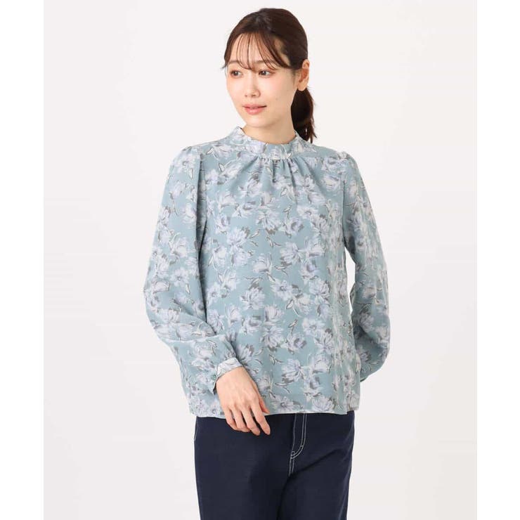 ボウタイ付き花柄シフォンブラウス/洗える | MK MICHEL KLEIN | 詳細画像20 