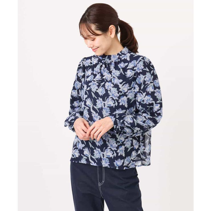 ボウタイ付き花柄シフォンブラウス/洗える | MK MICHEL KLEIN | 詳細画像29 