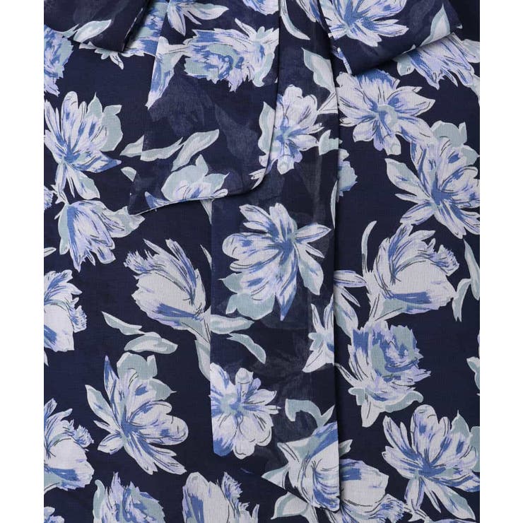 ボウタイ付き花柄シフォンブラウス/洗える | MK MICHEL KLEIN | 詳細画像30 