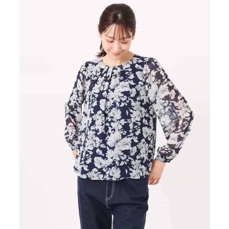 花柄シフォンブラウス/洗える | MK MICHEL KLEIN | 詳細画像22 