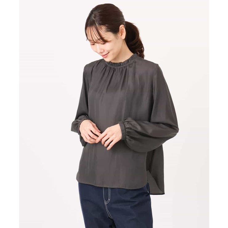 サテンフリルネックブラウス/接触冷感/UVカット/洗える | MK MICHEL KLEIN | 詳細画像15 
