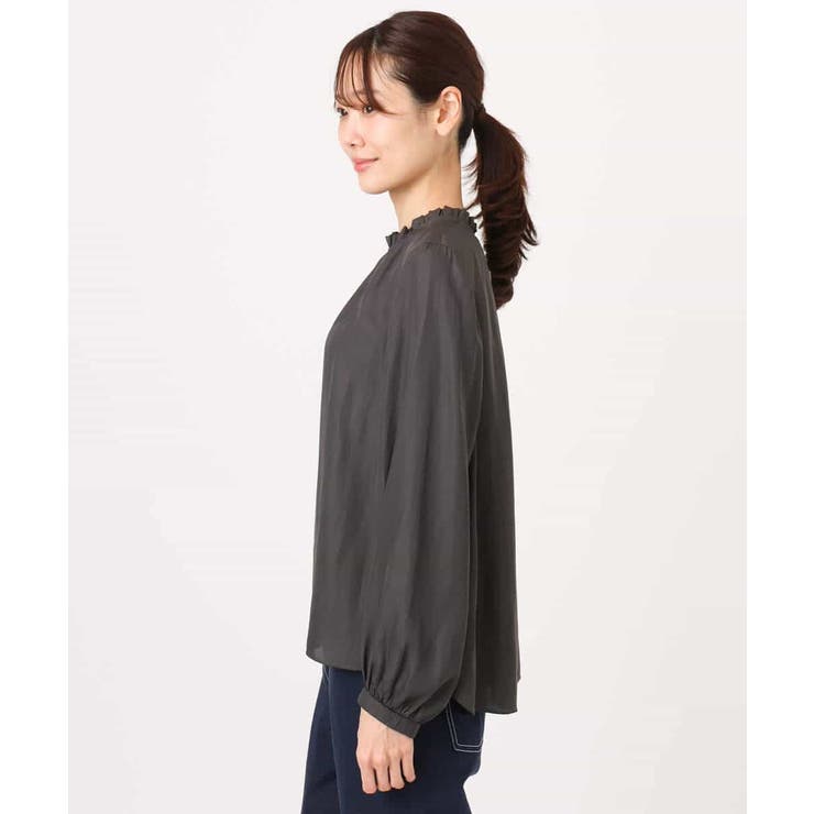サテンフリルネックブラウス/接触冷感/UVカット/洗える | MK MICHEL KLEIN | 詳細画像16 
