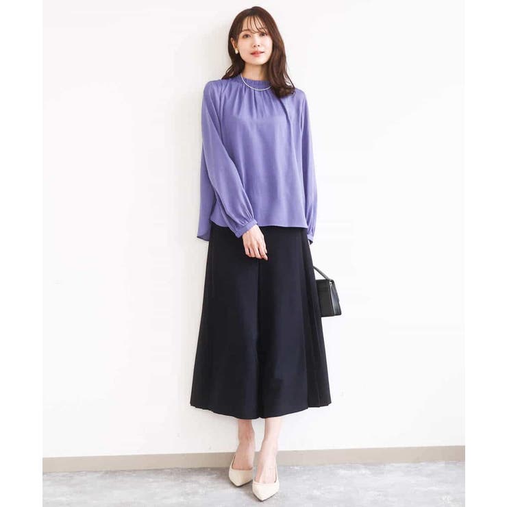 サテンフリルネックブラウス/接触冷感/UVカット/洗える | MK MICHEL KLEIN | 詳細画像4 