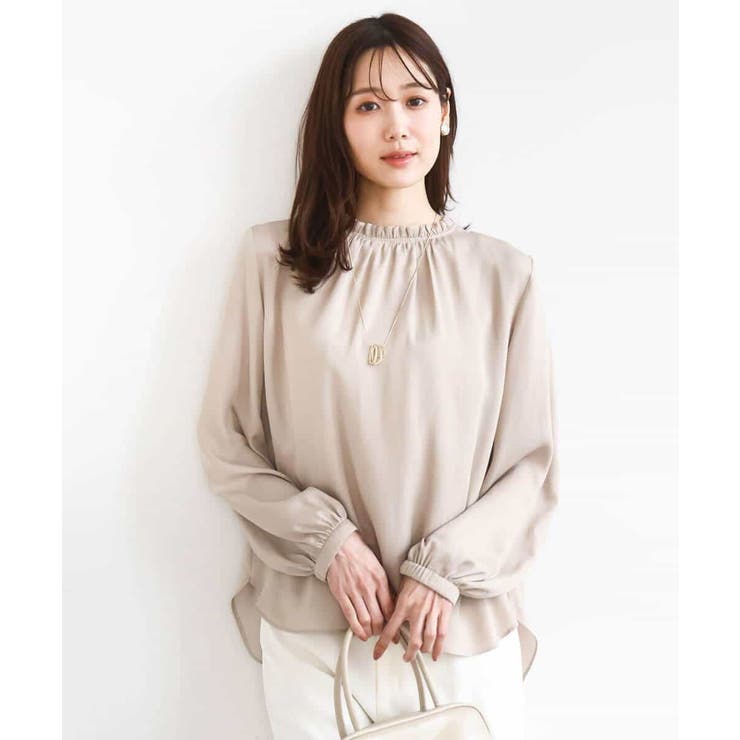 サテンフリルネックブラウス/接触冷感/UVカット/洗える | MK MICHEL KLEIN | 詳細画像6 