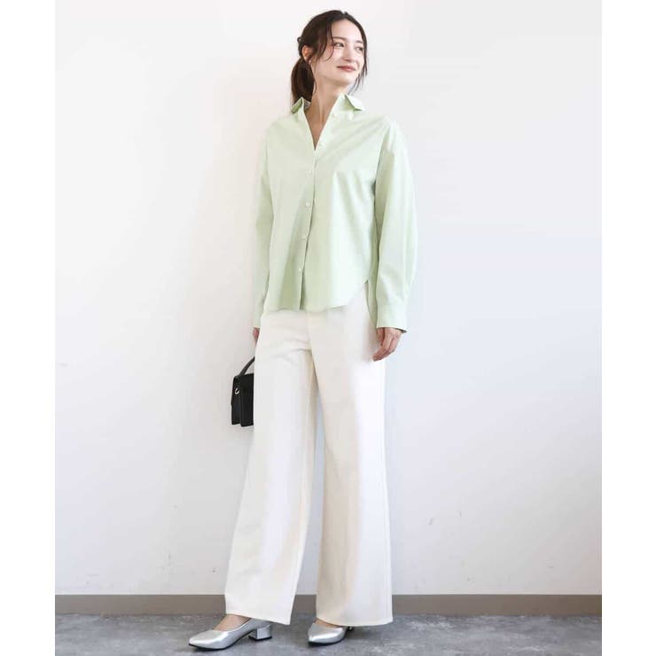 コットン混ベーシックシャツ（無地）/接触冷感/防シワ/洗える | MK MICHEL KLEIN | 詳細画像17 