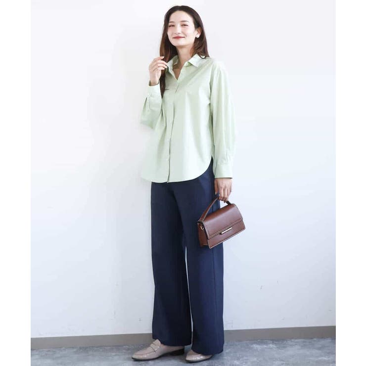 コットン混ベーシックシャツ（無地）/接触冷感/防シワ/洗える | MK MICHEL KLEIN | 詳細画像27 