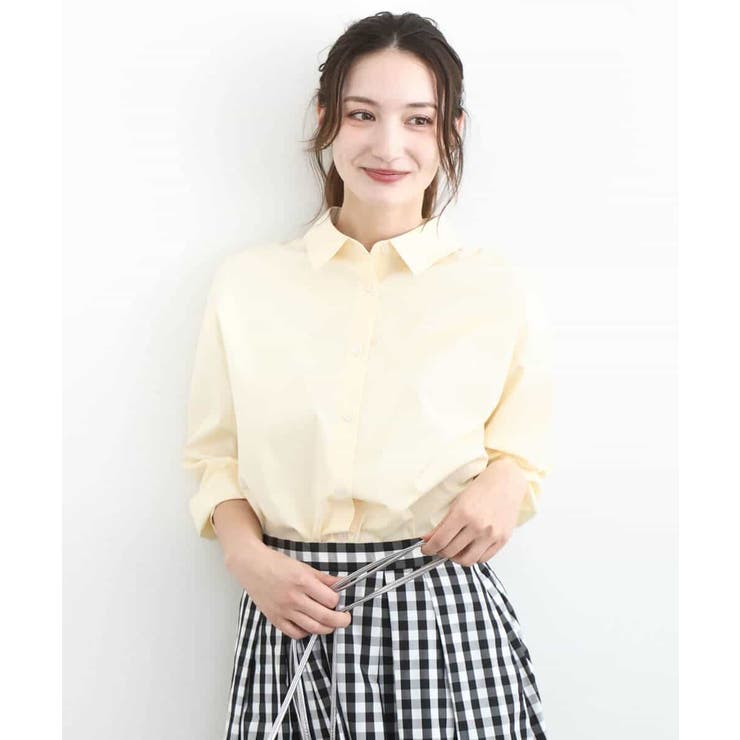 コットン混ベーシックシャツ（無地）/接触冷感/防シワ/洗える | MK MICHEL KLEIN | 詳細画像28 