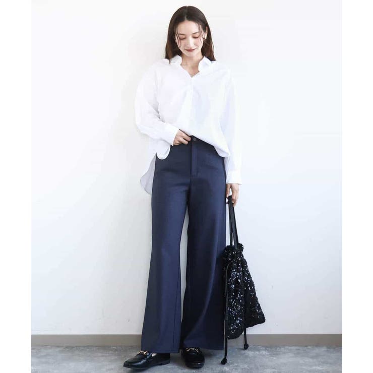 コットン混ベーシックシャツ（無地）/接触冷感/防シワ/洗える | MK MICHEL KLEIN | 詳細画像3 