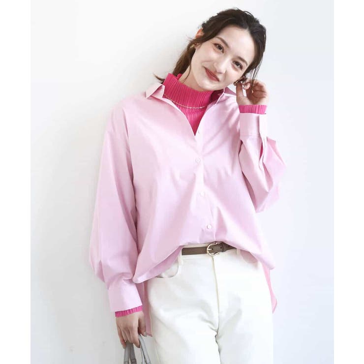 コットン混ベーシックシャツ（無地）/接触冷感/防シワ/洗える | MK MICHEL KLEIN | 詳細画像41 