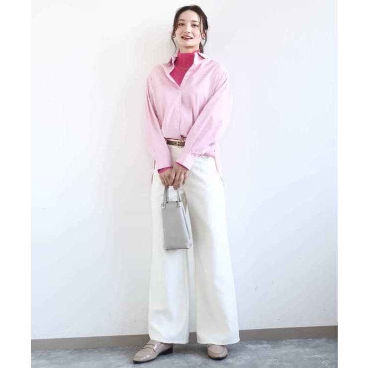 コットン混ベーシックシャツ（無地）/接触冷感/防シワ/洗える | MK MICHEL KLEIN | 詳細画像42 