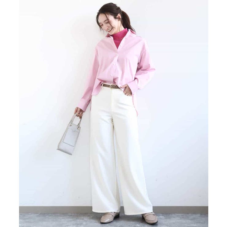 コットン混ベーシックシャツ（無地）/接触冷感/防シワ/洗える | MK MICHEL KLEIN | 詳細画像43 