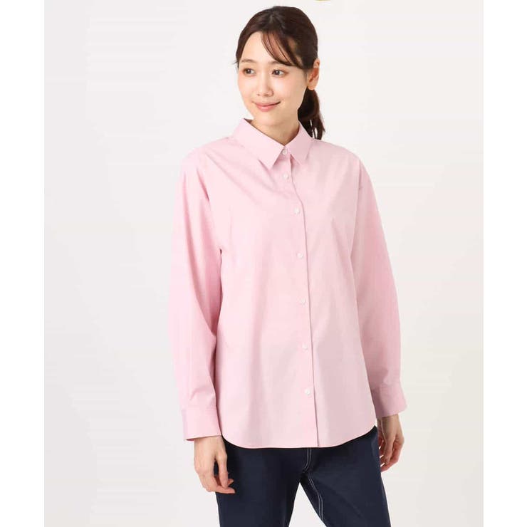 コットン混ベーシックシャツ（無地）/接触冷感/防シワ/洗える | MK MICHEL KLEIN | 詳細画像49 