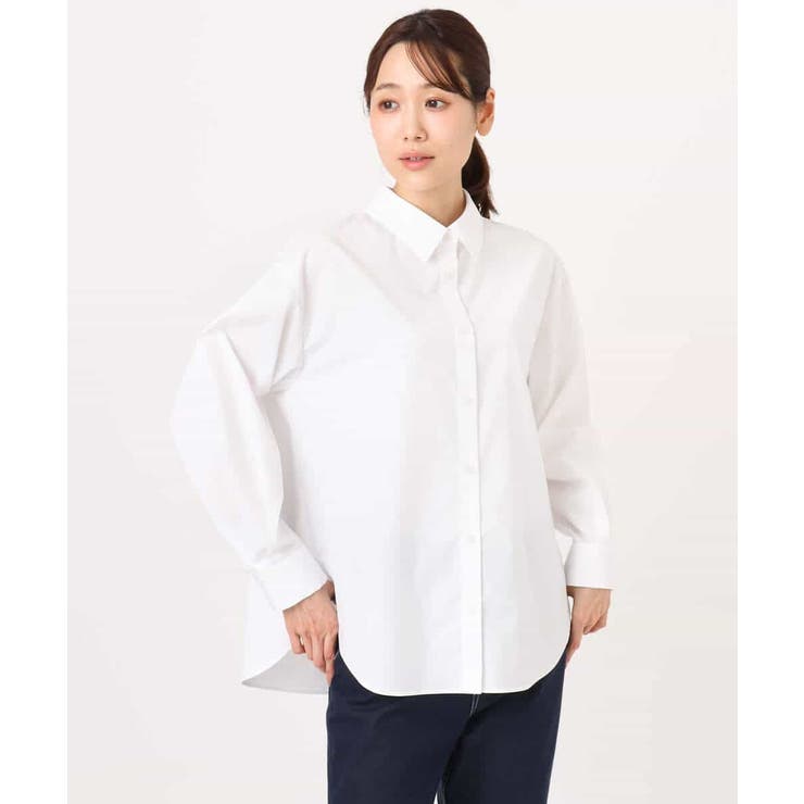 コットン混ベーシックシャツ（無地）/接触冷感/防シワ/洗える | MK MICHEL KLEIN | 詳細画像59 