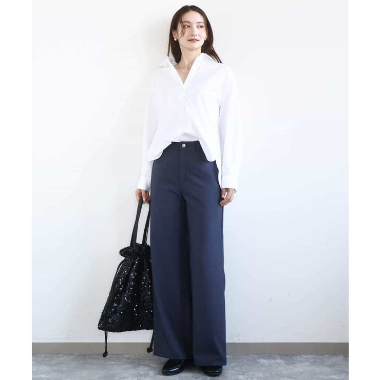 コットン混ベーシックシャツ（無地）/接触冷感/防シワ/洗える | MK MICHEL KLEIN | 詳細画像6 