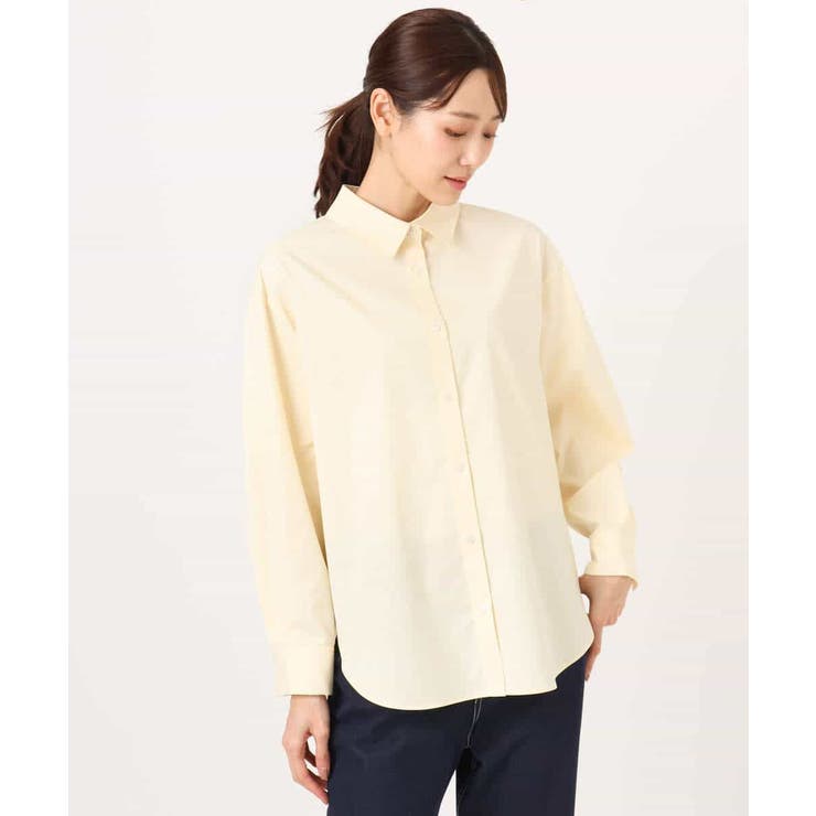 コットン混ベーシックシャツ（無地）/接触冷感/防シワ/洗える | MK MICHEL KLEIN | 詳細画像63 