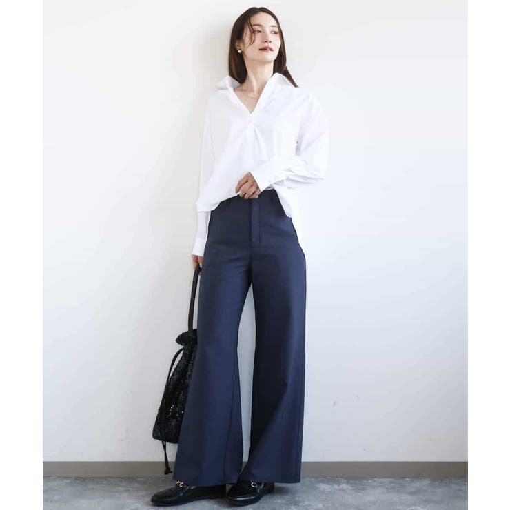 コットン混ベーシックシャツ（無地）/接触冷感/防シワ/洗える | MK MICHEL KLEIN | 詳細画像7 