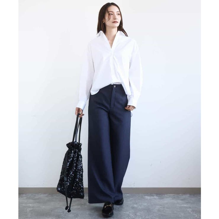 コットン混ベーシックシャツ（無地）/接触冷感/防シワ/洗える | MK MICHEL KLEIN | 詳細画像8 