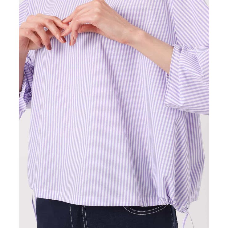 ロールネック ギャザースリーブブラウス/接触冷感/洗える | MK MICHEL KLEIN | 詳細画像5 