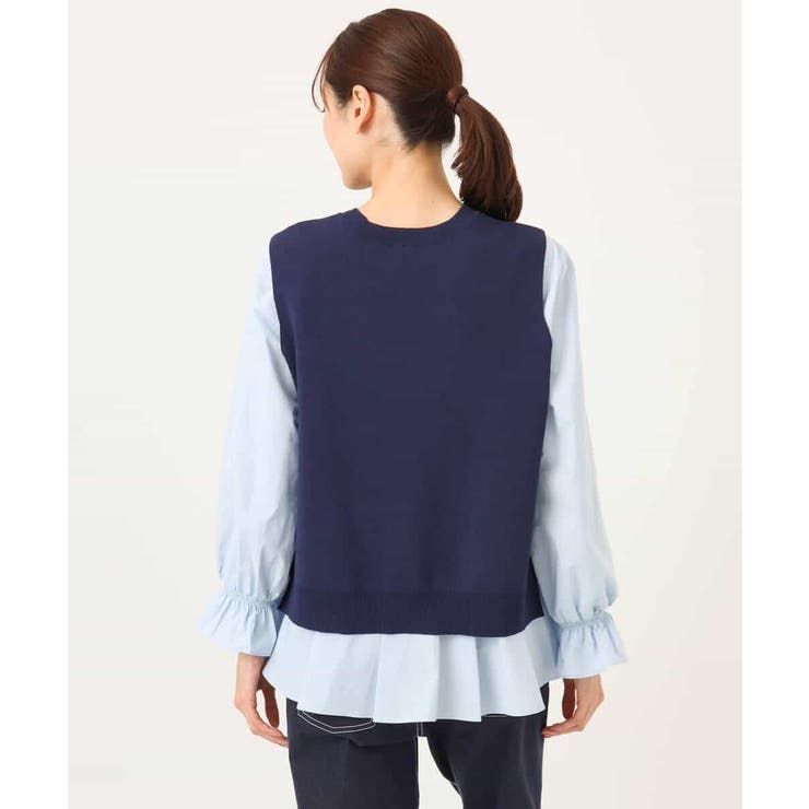 キャンディースリーブブラウス×ニットベスト ツインセット/洗える | MK MICHEL KLEIN | 詳細画像15 