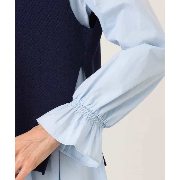 キャンディースリーブブラウス×ニットベスト ツインセット/洗える | MK MICHEL KLEIN | 詳細画像18 