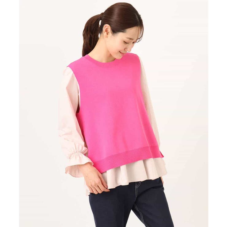 キャンディースリーブブラウス×ニットベスト ツインセット/洗える | MK MICHEL KLEIN | 詳細画像22 